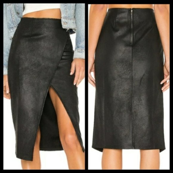 Free People Dresses & Skirts - Free People Black Whitney Vegan Suede Skirt Small NWT